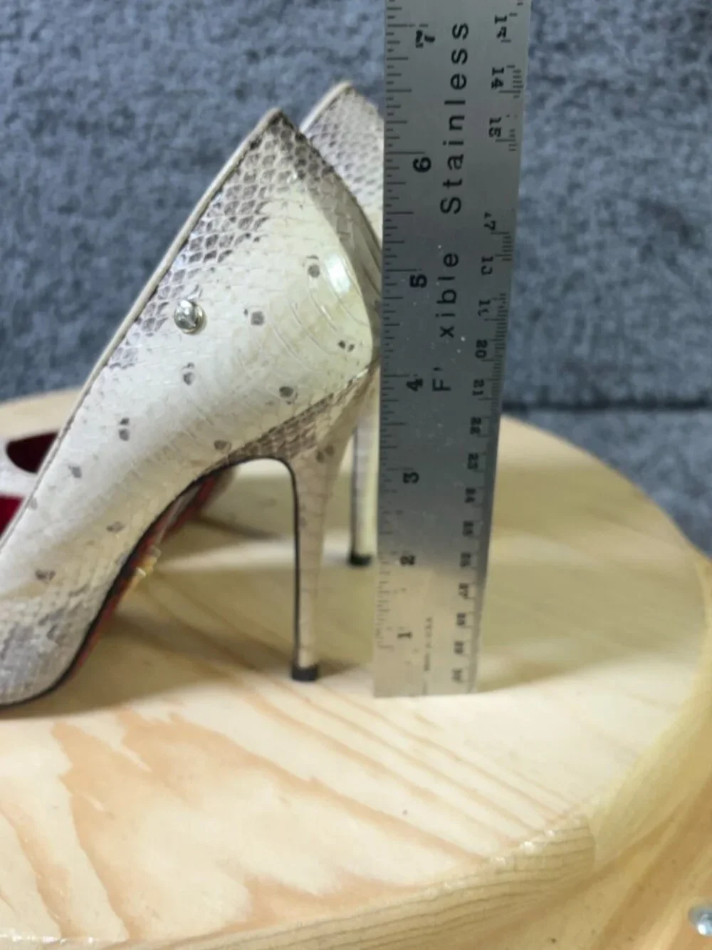 Cesare Paciotti Pumps Womens Size 6 Leather Stiletto Heel Snakeskin Print Italy